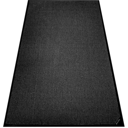 Global Industrial 3'W x 5'L Plush Entrance Mat, 3/8 Thick, Charcoal Black 800376BK